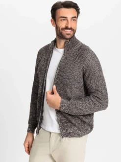 Strickjacke mit durchgehendem Reißverschluss