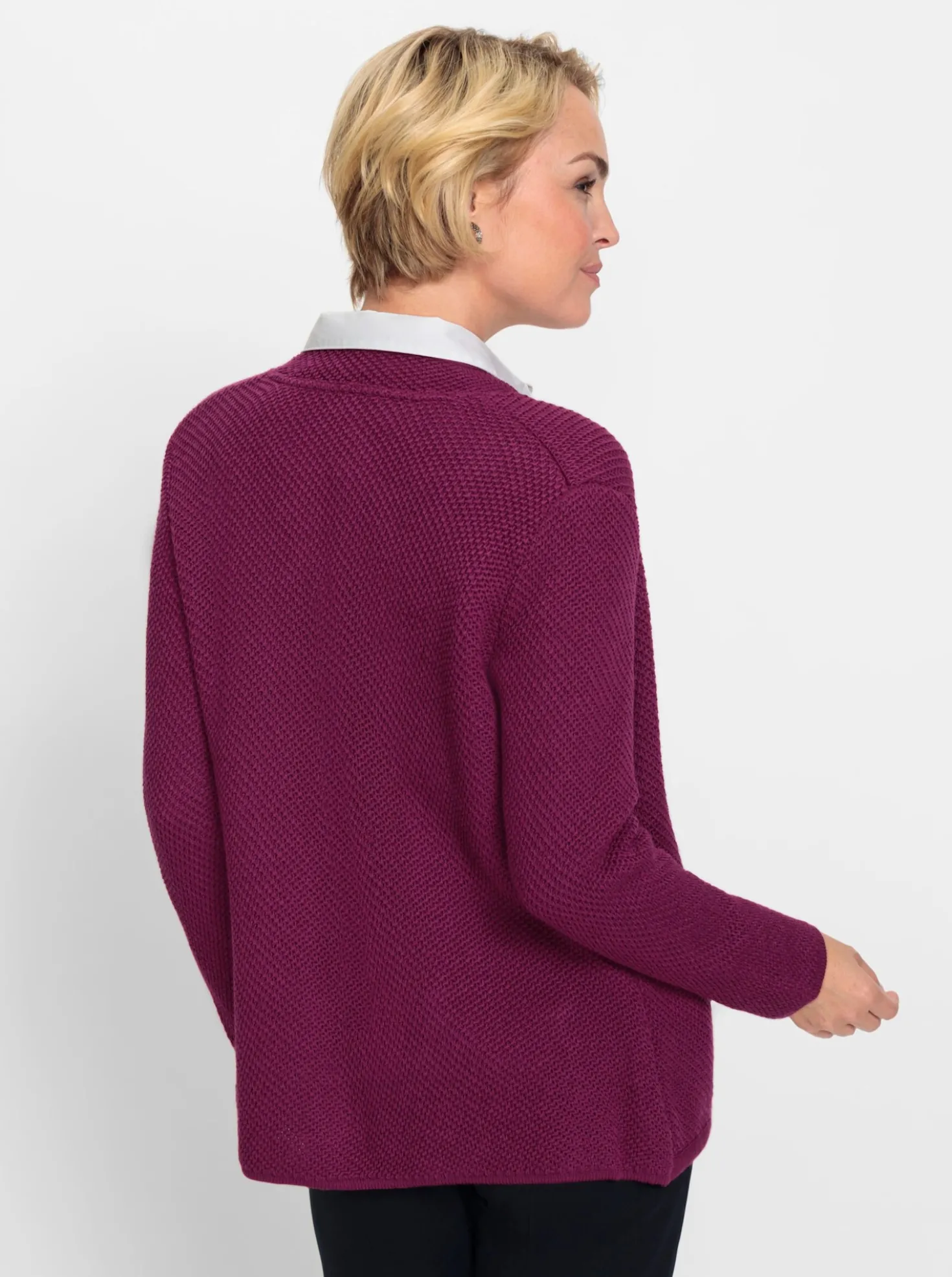Strickjacke mit Perlfang-Muster