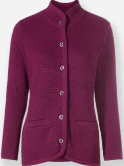 Strickjacke mit Perlfang-Muster