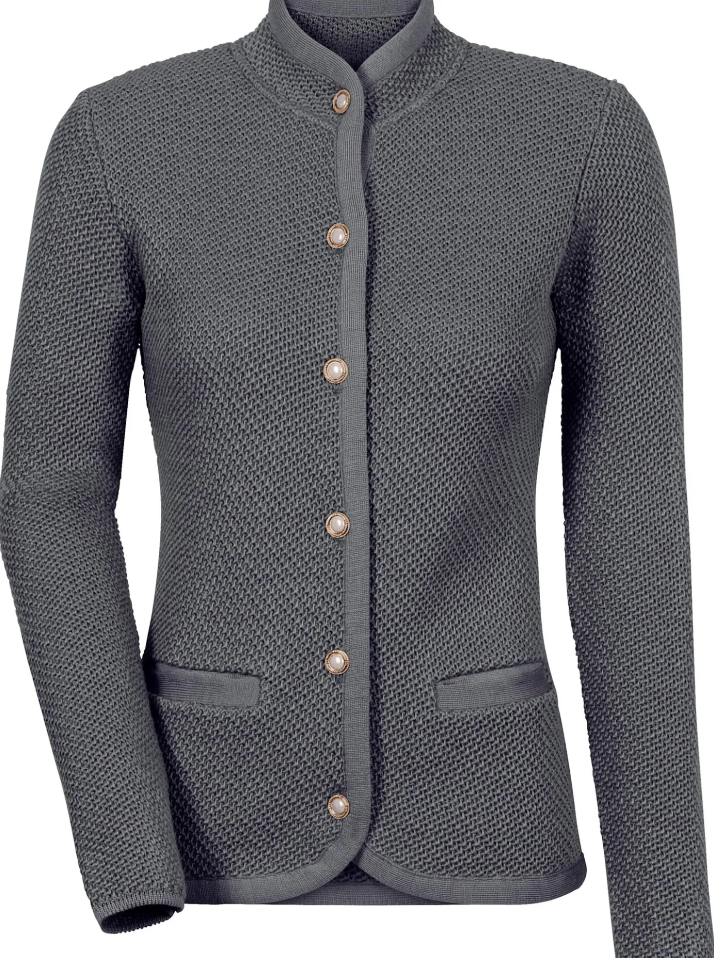 Strickjacke mit Perlfang-Muster