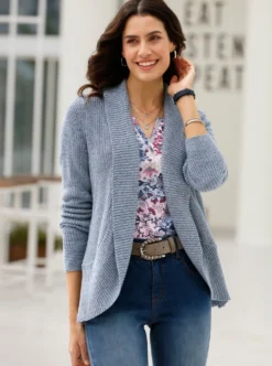 Strickjacke mit Schalkragen