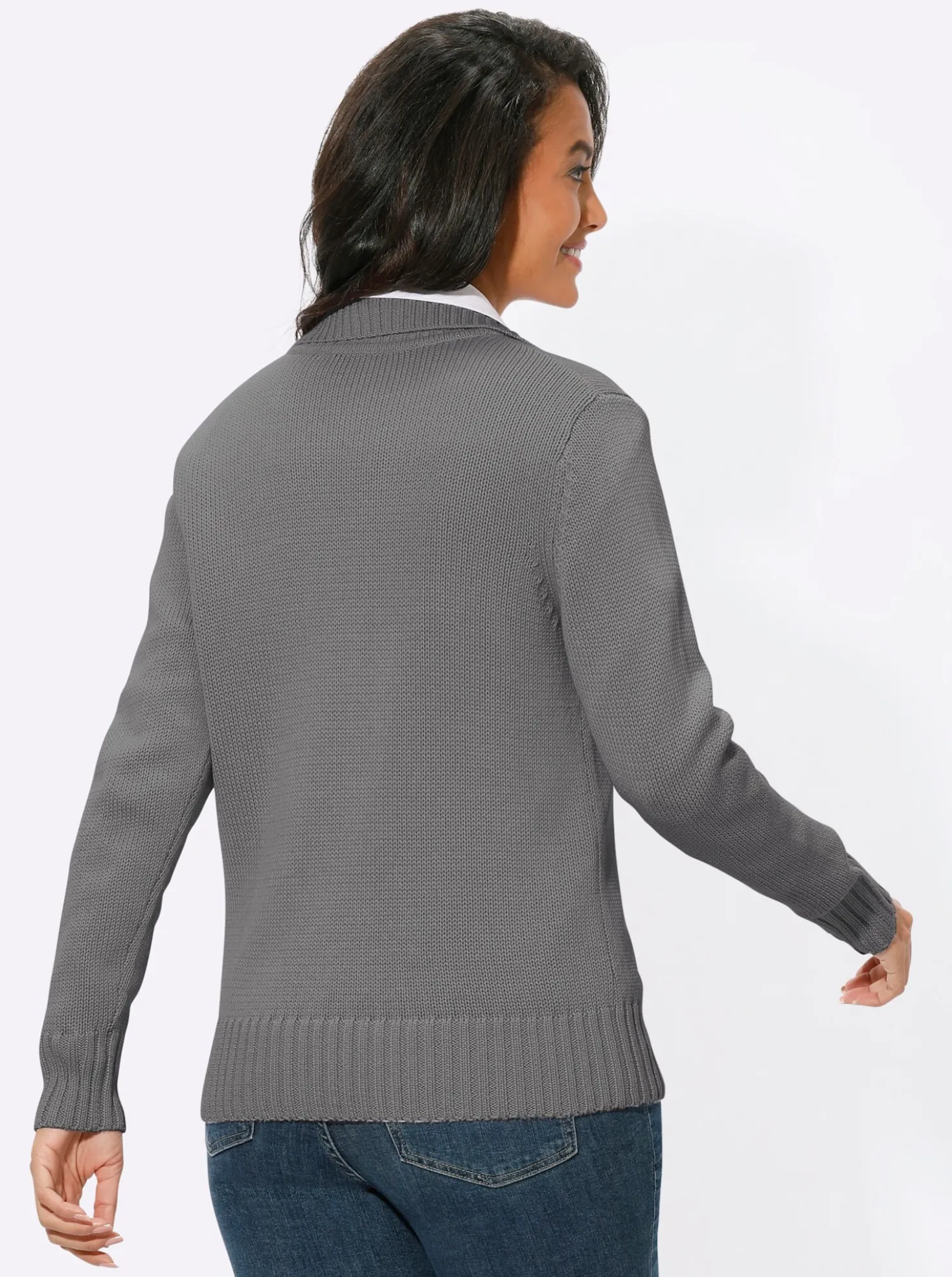 Strickjacke mit 2-Wege-Reißverschluss