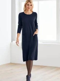 Strickkleid im Viskose-Baumwoll-Mix