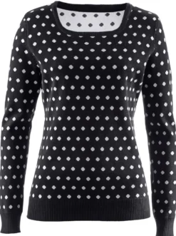 Strickpullover im Tupfen-Dessin