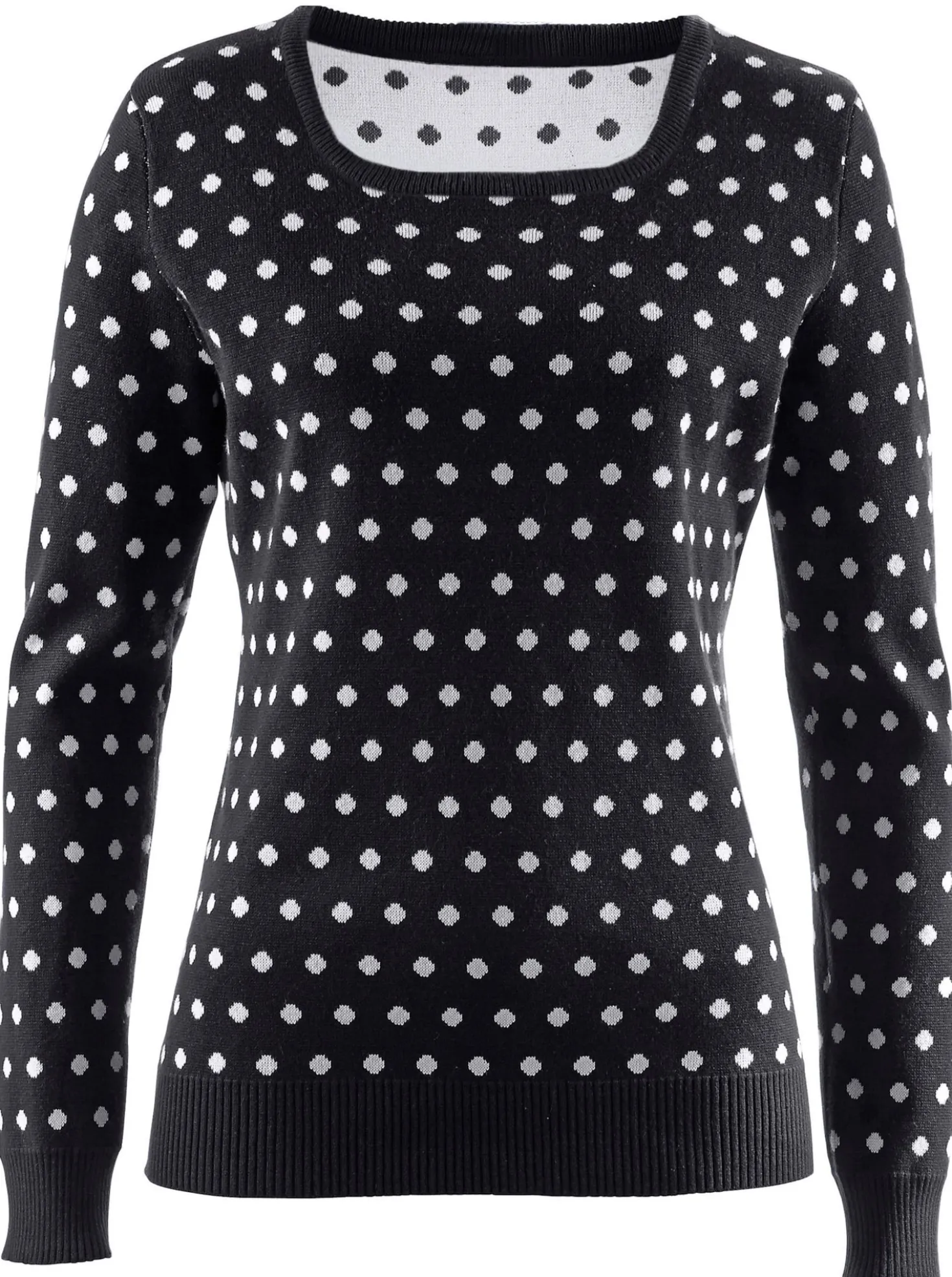 Strickpullover im Tupfen-Dessin