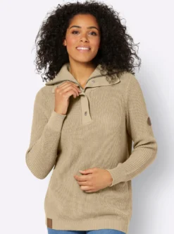 Strickpullover mit Troyerkragen