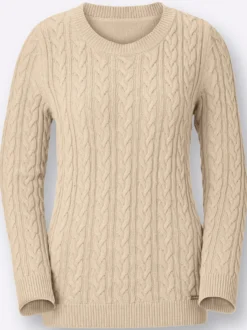Strickpullover mit Zopfmuster
