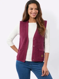 Strickweste mit Ripp-Abschlüssen