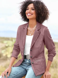 Sweatblazer mit Ziersteinen