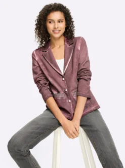 Sweatblazer mit Ziersteinen