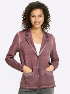 Sweatblazer mit Ziersteinen