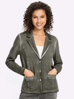 Sweatblazer mit Ziersteinen