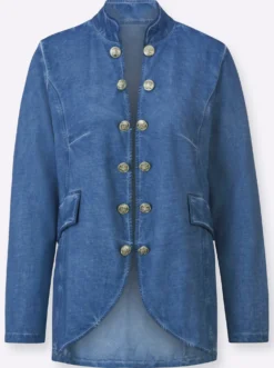 Sweatjacke in Oil-dyed-Optik