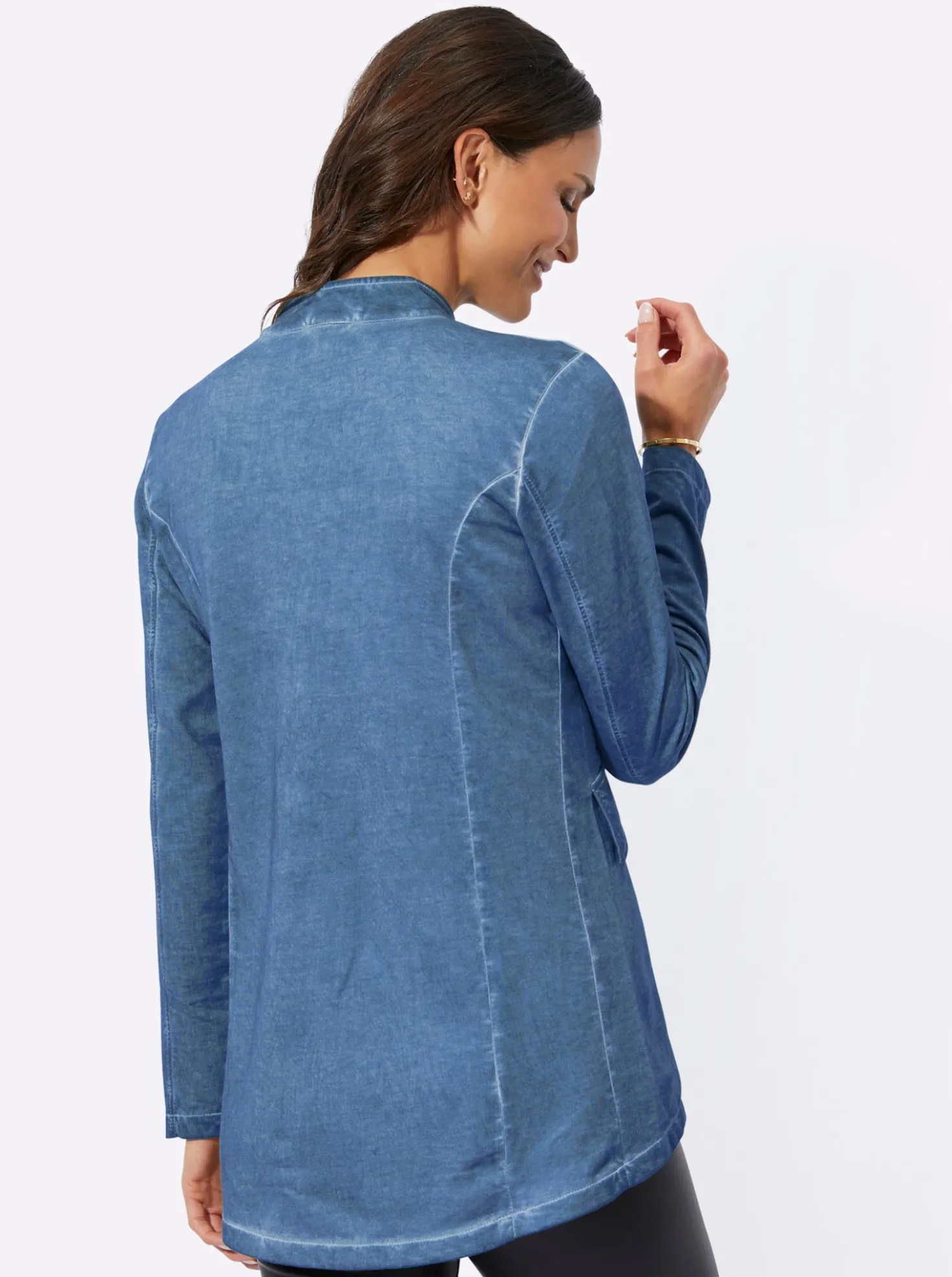 Sweatjacke in Oil-dyed-Optik