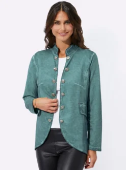Sweatjacke in Oil-dyed-Optik