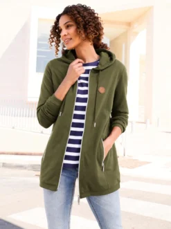 Sweatjacke in weich angerauter Qualität