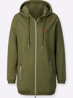 Sweatjacke in weich angerauter Qualität