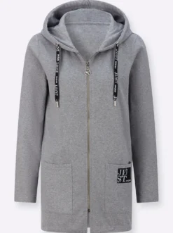 Sweatjacke mit Glitzer-Applikation hinten
