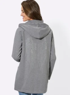 Sweatjacke mit Glitzer-Applikation hinten
