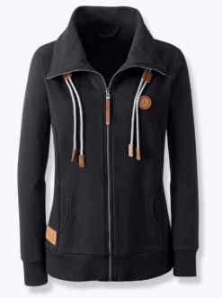 Sweatjacke mit Rippbündchen