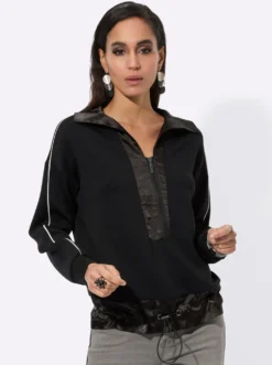 Sweatshirt im Materialmix