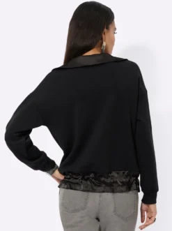 Sweatshirt im Materialmix