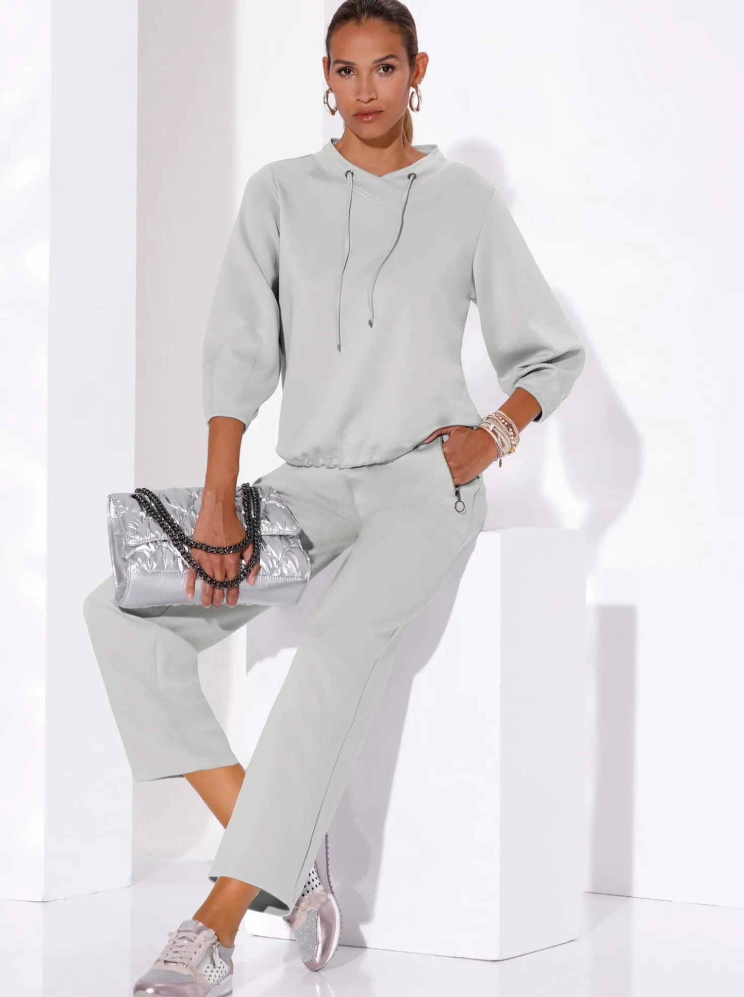 Sweatshirt im softweichen Modal-Mix