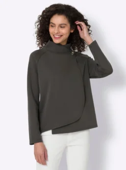 Sweatshirt in asymmetrischer Wickel-Optik