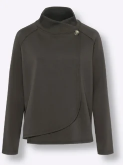 Sweatshirt in asymmetrischer Wickel-Optik