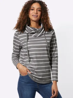 Sweatshirt mit überlappendem Rollkragen
