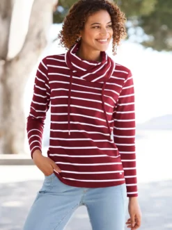 Sweatshirt mit überlappendem Rollkragen
