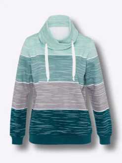 Sweatshirt mit überlappendem Rollkragen