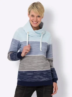 Sweatshirt mit überlappendem Rollkragen