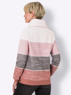 Sweatshirt mit überlappendem Rollkragen