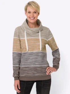 Sweatshirt mit überlappendem Rollkragen