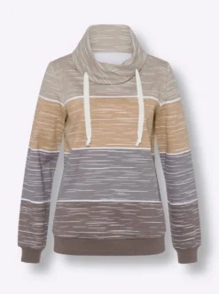 Sweatshirt mit überlappendem Rollkragen