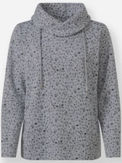 Sweatshirt mit überlappenden Rollkragen