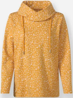 Sweatshirt mit überlappenden Rollkragen