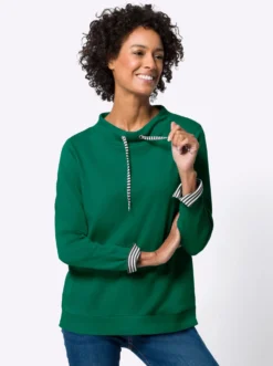 Sweatshirt mit gestreiftem Bindeband
