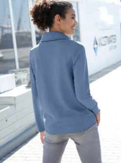Sweatshirt mit halsfernem Rollkragen