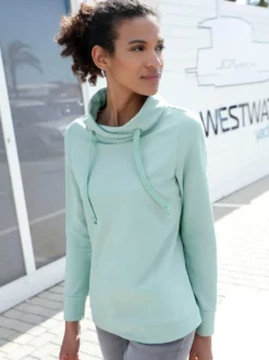 Sweatshirt mit halsfernem Rollkragen