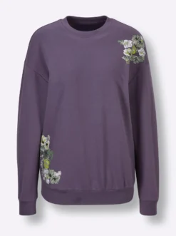 Sweatshirt mit platziertem Blumendruck