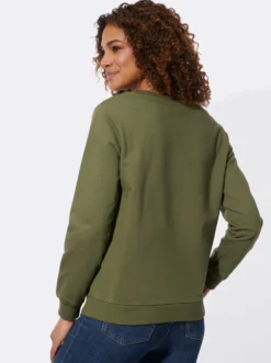 Sweatshirt mit Rippbündchen