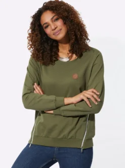 Sweatshirt mit Rippbündchen