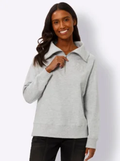 Sweatshirt mit Troyer-Kragen