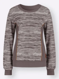 Sweatshirt mit Uni-Einsätzen