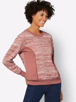 Sweatshirt mit Uni-Einsätzen