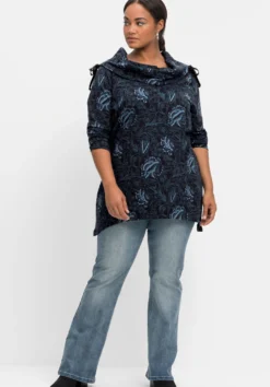 Sweatshirt mit weitem Schalkragen