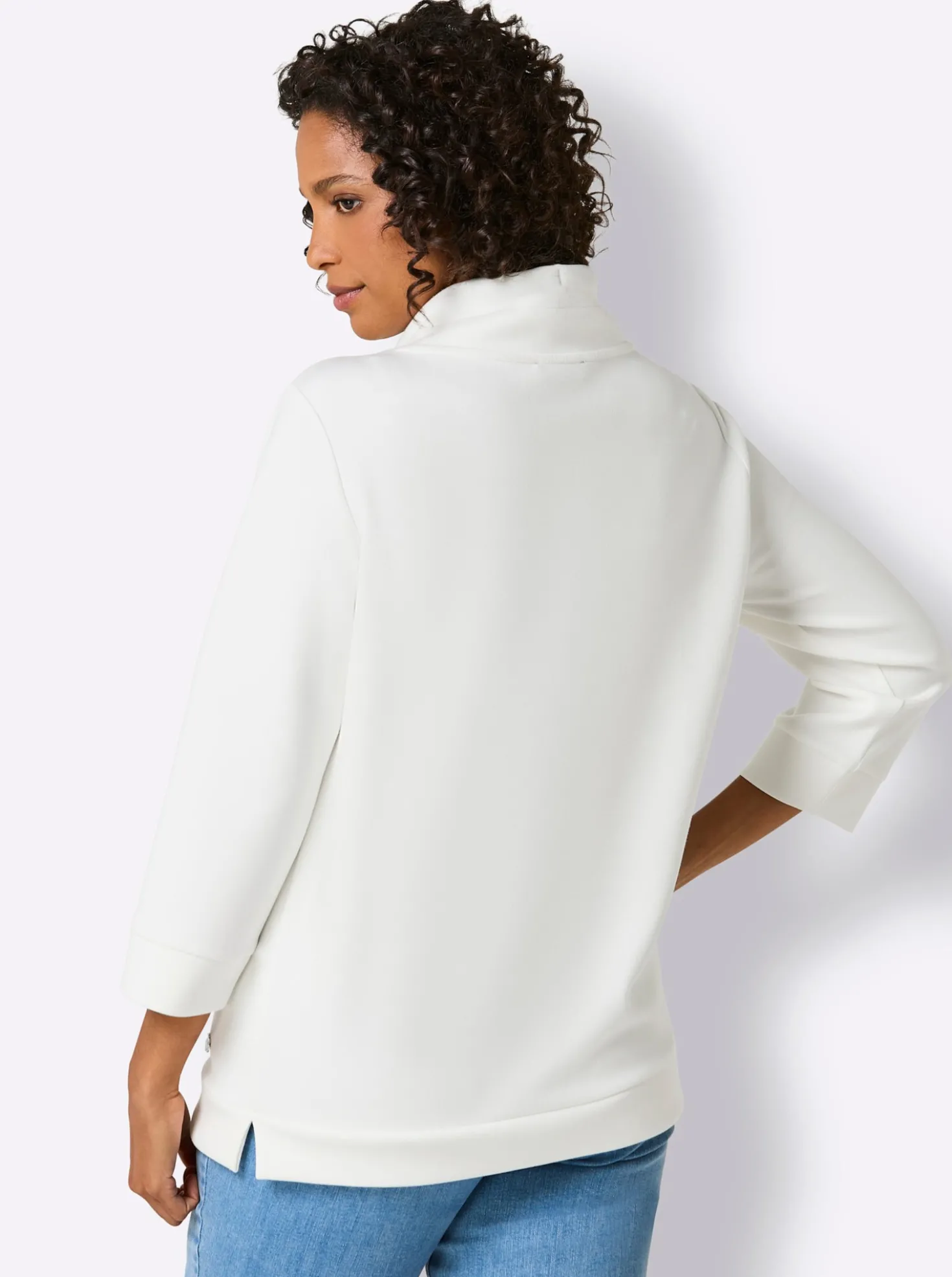 Sweatshirt mit weitem Stehkragen