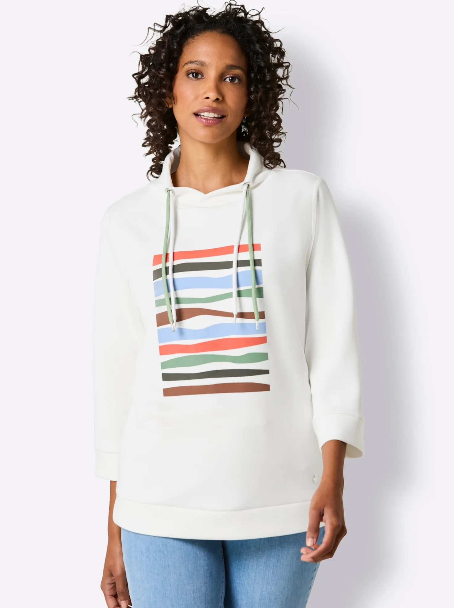 Sweatshirt mit weitem Stehkragen